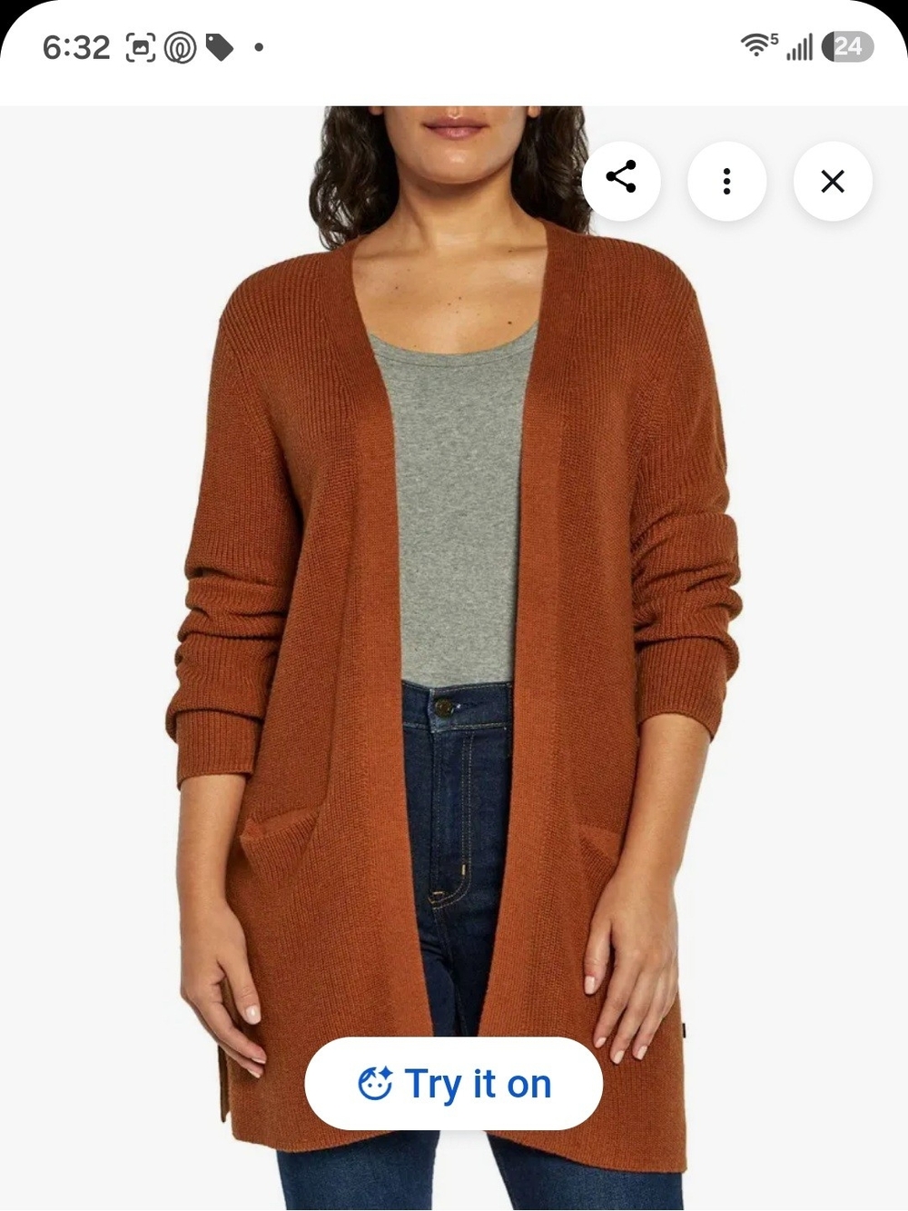 GAP Rust Open-Front Pocket Cardigan